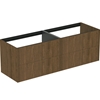 Atelier Conca 160cm wall hung washbasin unit with 4 drawers; no worktop; dark walnut