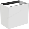 Atelier Conca 60cm wall hung short projection washbasin unit with 1 external drawer & 1 internal drawer; no worktop; matt white