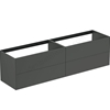 Atelier Conca 200cm wall hung washbasin unit with 4 drawers; no worktop; matt anthracite