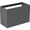 Atelier Conca 80cm wall hung short projection washbasin unit with 1 external drawer & 1 internal drawer; no worktop; matt anthracite