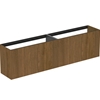 Atelier Conca 200cm wall hung short projection washbasin unit with 2 external drawers & 2 internal drawers; no worktop; dark walnut