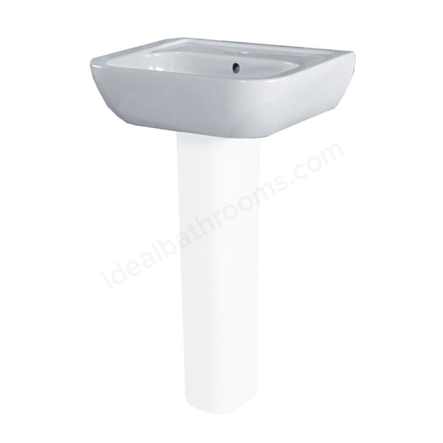 Essential Fuchsia 450mm Pedestal Basin 1 Tap Hole