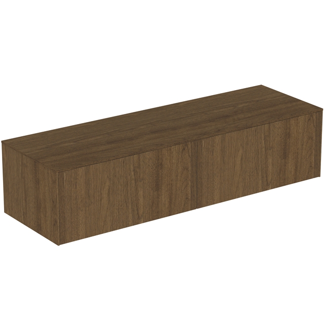 Atelier Conca 160cm wall hung washbasin unit with 2 drawers; no cutout; dark walnut