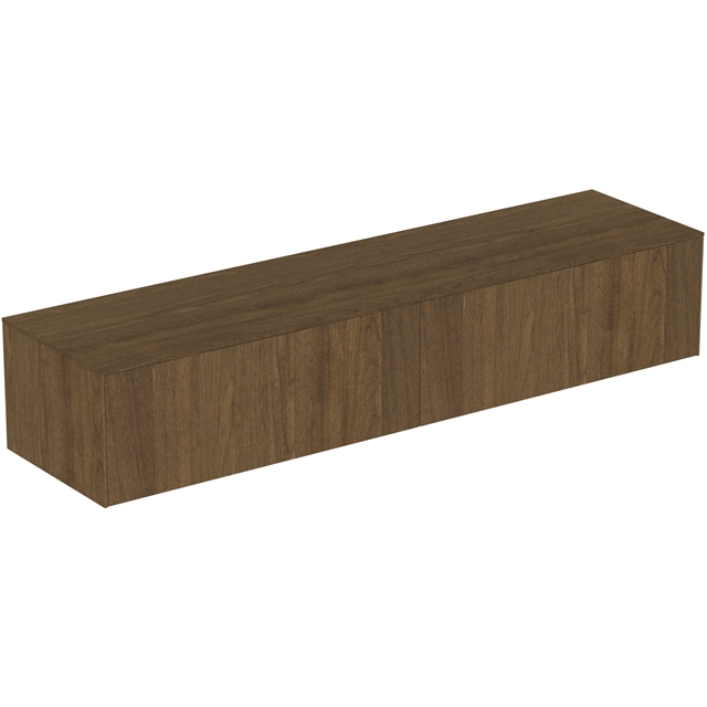 Atelier Conca 200cm wall hung washbasin unit with 2 drawers; no cutout; dark walnut