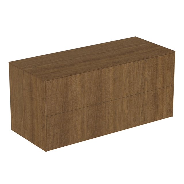 Atelier Conca 120cm wall hung washbasin unit with 2 drawers; no cutout; dark walnut