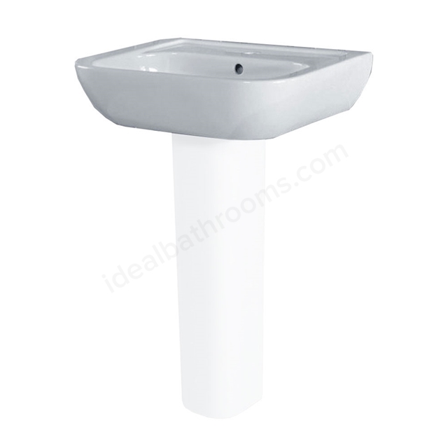 Essential Fuchsia 550mm Pedestal Basin 1 Tap Hole