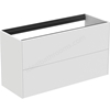 Atelier Conca 100cm wall hung short projection washbasin unit with 2 drawers; no worktop; matt white