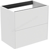 Atelier Conca 60cm wall hung short projection washbasin unit with 2 drawers; no worktop; matt white