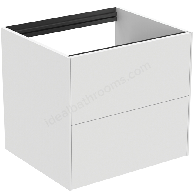 Atelier Conca 60cm wall hung washbasin unit with 2 drawers; no worktop; matt white