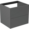 Atelier Conca 60cm wall hung washbasin unit with 2 drawers; no worktop; matt anthracite