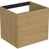 Atelier Conca 60cm wall hung washbasin unit with 2 drawers; no worktop; light oak