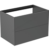 Atelier Conca 80cm wall hung washbasin unit with 2 drawers; no worktop; matt anthracite