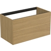 Atelier Conca 100cm wall hung washbasin unit with 2 drawers; no worktop; light oak