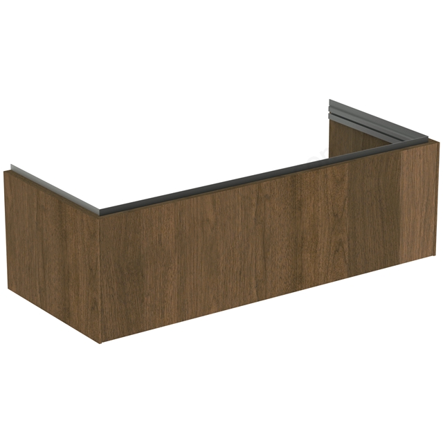 Atelier Conca 120cm wall hung vanity unit with 1 drawer; dark walnut