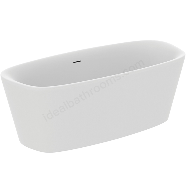 Atelier Dea 1700mm x 750mm freestanding double ended bath with clicker waste and integrated slotted overflow - Matt White