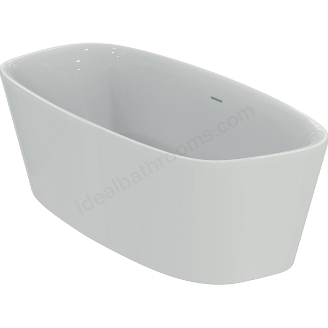 Atelier Dea 1900mm x 900mm freestanding double ended bath with clicker waste and integrated slotted overflow - White