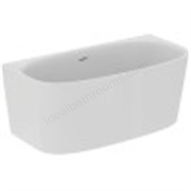 Atelier Dea 1500mm x 750mm wall double ended bath with clicker waste and integrated slotted overflow -  White