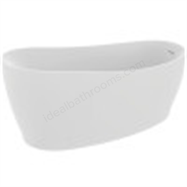 Atelier Around 180cm x 85cm freestanding  bathtub with chrome clicker waste and integrated slotted overflow - Matt White