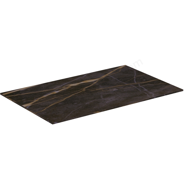 Atelier Conca 60cm short projection ceramic worktop; black desire marble 