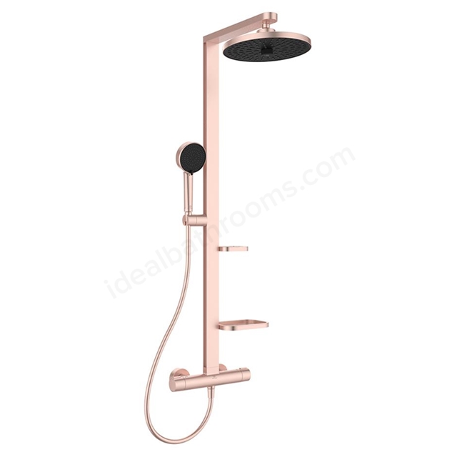 Ideal Standard Ceratherm ALU+ Shower System; thermo; 2 Function and 2 shelves; Rose