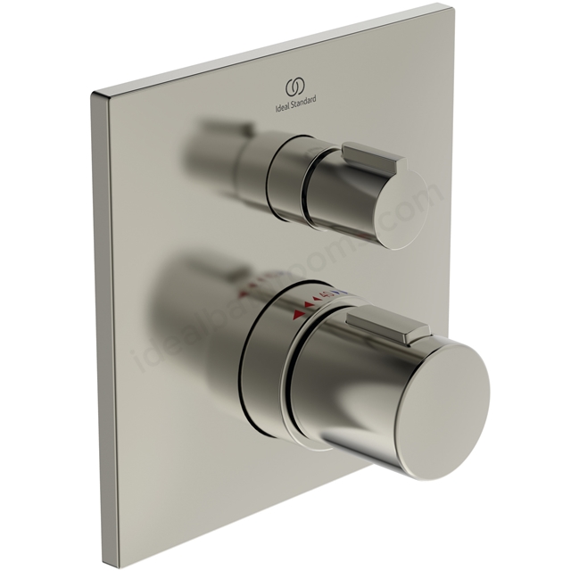 Atelier Ceratherm C100 Built-In Shower Valve; Square Thermostatic; 1 Outlet - Silver Storm