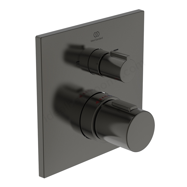 Atelier Ceratherm C100 Built-In Shower Valve; Square Thermostatic; 2 Outlet - Magnetic Grey