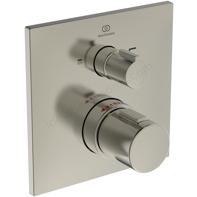 Atelier Ceratherm C100 Built-In Shower Valve; Square Thermostatic; 2 Outlet - Silver Storm