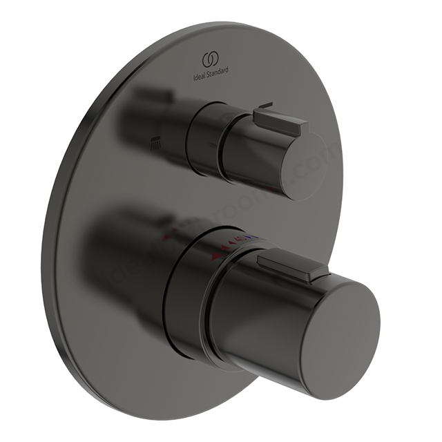 Atelier Ceratherm C100 Built-In Shower Valve; Round Thermostatic; 2 Outlet - Magnetic Grey