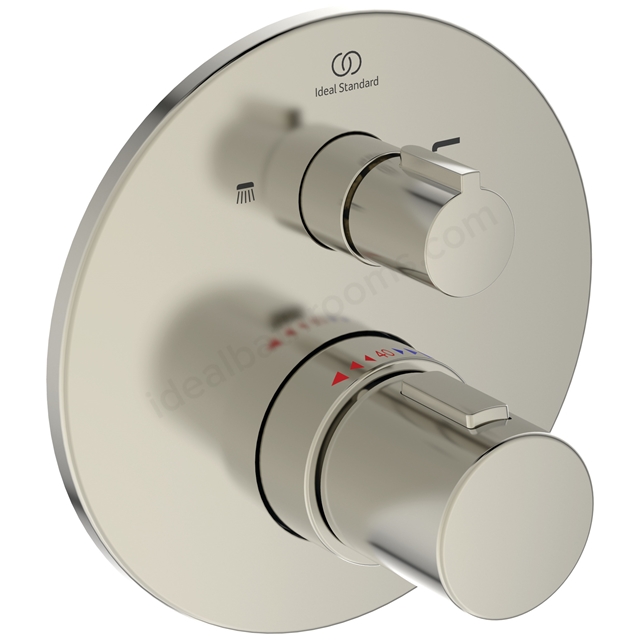 Atelier Ceratherm C100 Built-In Shower Valve; Round Thermostatic; 2 Outlet - Silver Storm