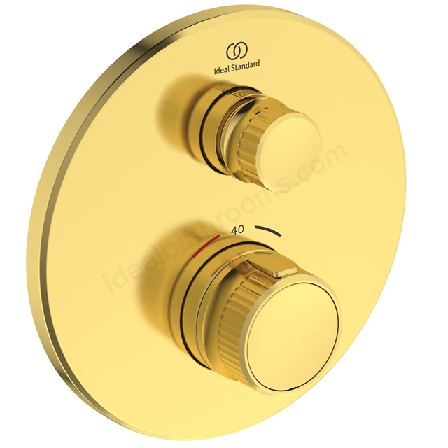 Atelier Ceratherm Navigo Built-In shower mixer; Round Thermostatic 1 Outlet; Brushed Gold