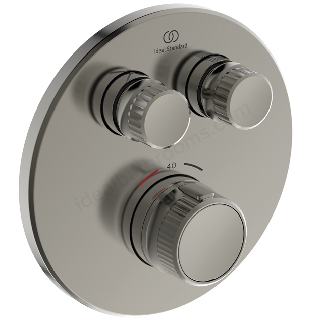 Atelier Ceratherm Navigo Built-In shower mixer; Round Thermostatic; 2 Outlet - Silver Storm
