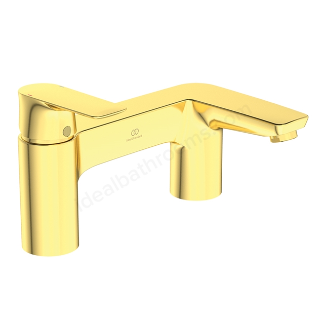 Atelier Connect Air 2 Tap Hole Hole Bath Filler; Dual Control - Brushed Gold