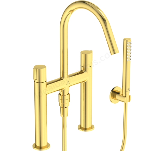 Atelier Joy 2 Tap Hole Hole Bath Shower Mixer w/ Shower Set - Brushed Gold