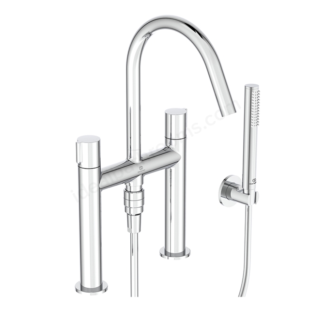 Atelier Joy 2 Tap Hole Hole Bath Shower Mixer w/ Shower Set - Chrome