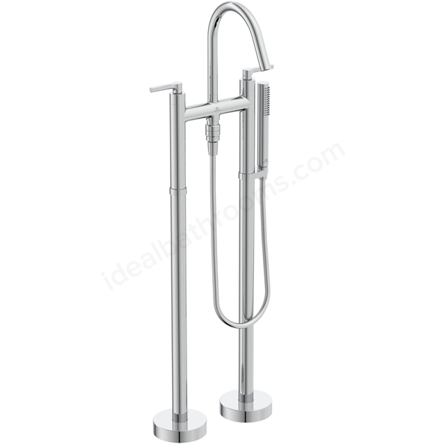 Atelier Joy Neo Dual Control Freestanding Bath Shower Mixer w/ Lever Handles & Shower Set - Chrome
