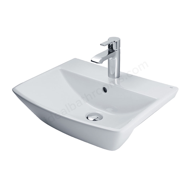 Essential Jasmine 500mm Semi Recessed Basin 1 Tap Hole