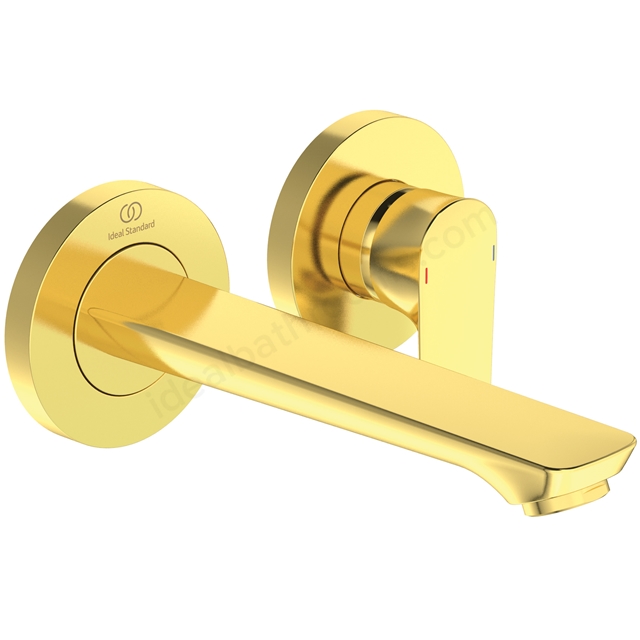 Atelier Connect Air Wall Mounted Basin Mixer w/ 185mm Spout - Brushed Gold