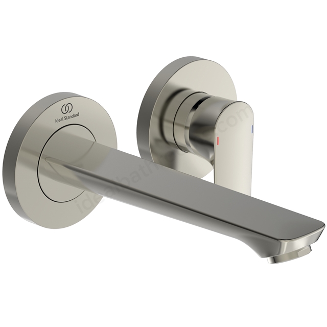 Atelier Connect Air Wall Mounted Basin Mixer w/ 185mm Spout - Silver Storm