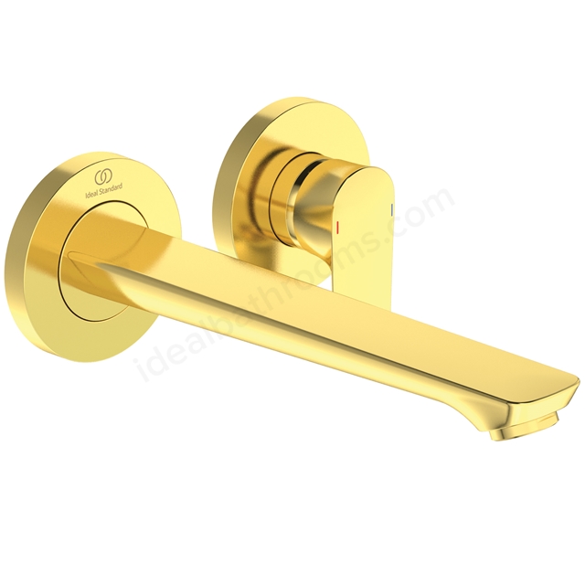 Atelier Connect Air Wall Mounted Basin Mixer w/ 225mm Spout - Brushed Gold