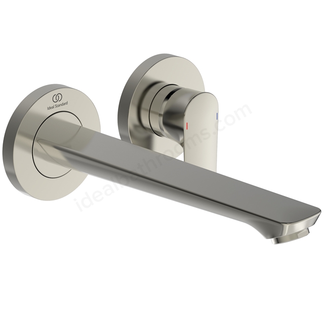 Atelier Connect Air Wall Mounted Basin Mixer w/ 225mm Spout - Silver Storm