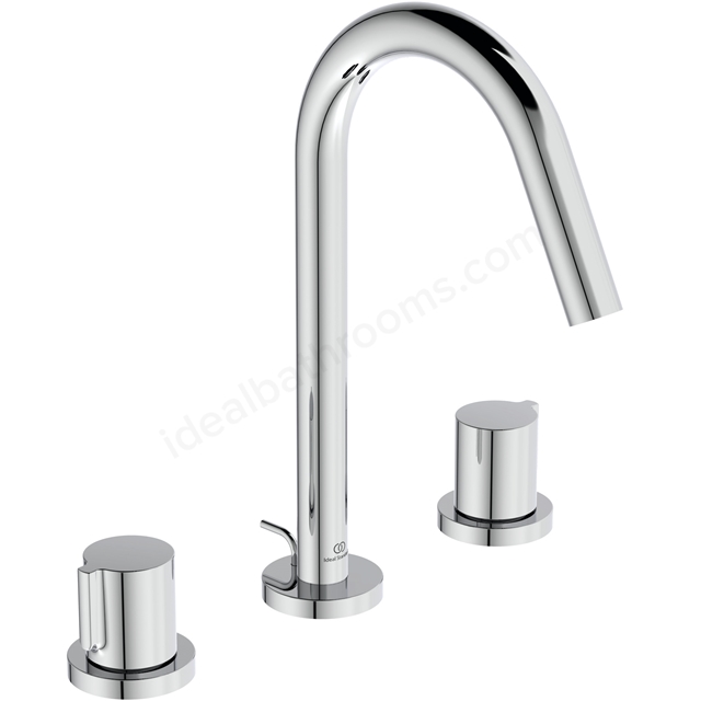 Atelier Joy Deck Mounted 3 Tap Hole Basin Mixer - Chrome