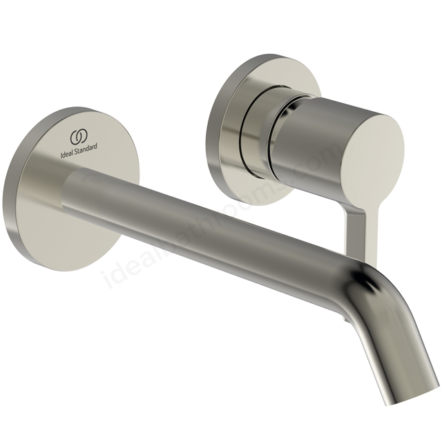 Atelier Joy Wall Mounted Basin Mixer; 180mm Spout - Silver Storm