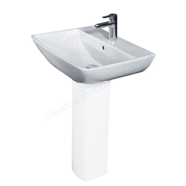 Essential Jasmine 600mm Pedestal Basin 1 Tap Hole