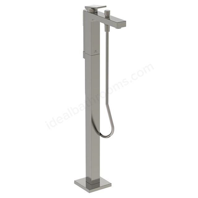 Atelier Extra single lever freestanding bath shower mixer with shower set; silver storm
