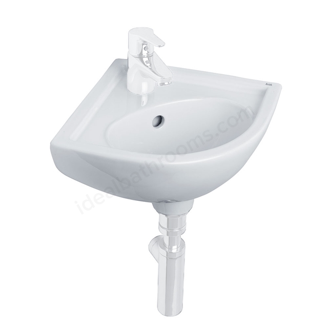 Essential Lily 440mm Corner Basin 1 Tap Hole