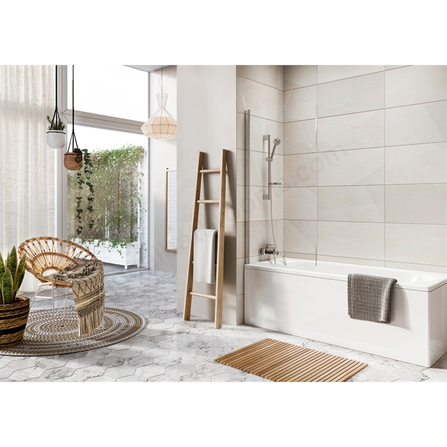 Scudo Thalia 8mm Single Panel Bathscreen Chrome