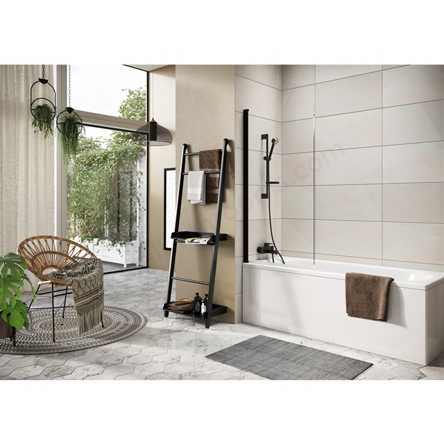 Scudo Thalia 8mm Single Panel Bathscreen Black