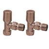 Scudo Brushed Bronze Radiator Valve Angled 15mm (Pair)