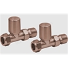 Scudo Brushed Bronze Radiator Valve Straight 15mm (Pair)