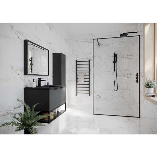 Scudo Dawn Minos Framed Glass Panel Black